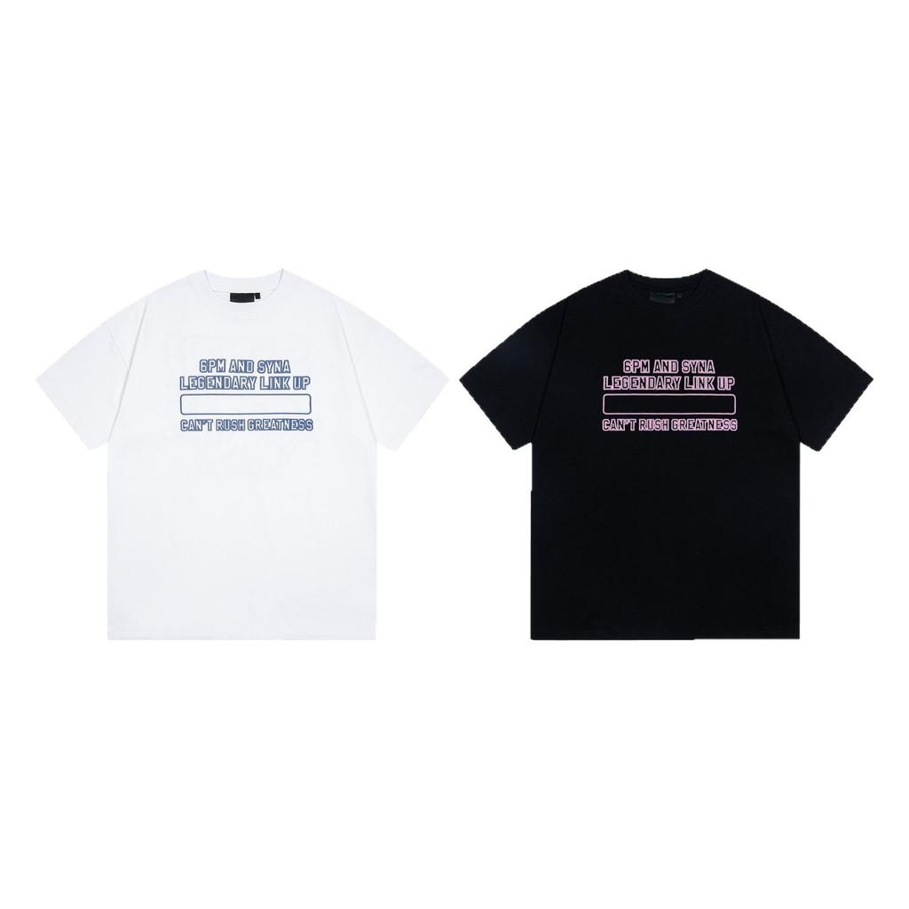 SYNAWORLD Short-sleeved Top Men's and Women's Street Hip-hop Punk Letter Print T-shirt Versatile Casual Casual Versatile