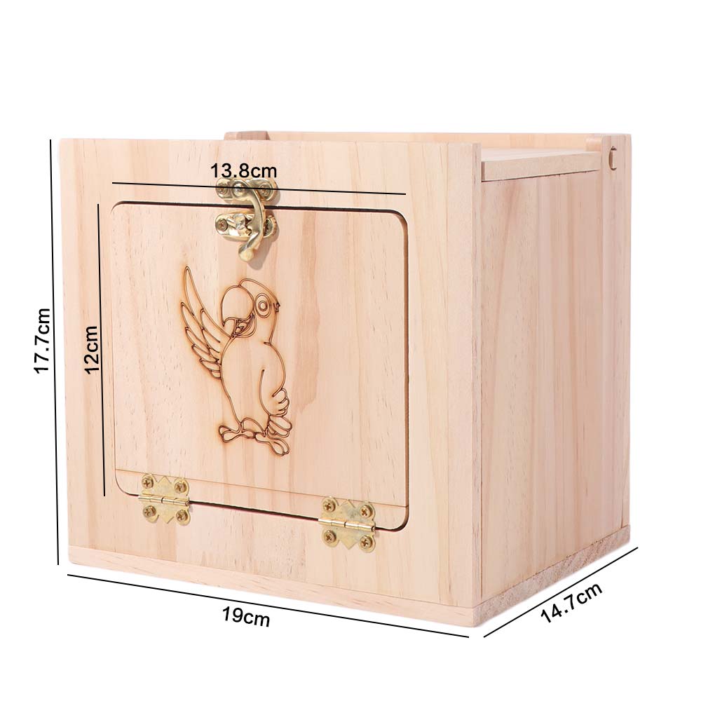 Wooden Bird Breeding Nest Wall Mount Parrot Wood House Practical Parrot Breeding Box  for Bird Cage