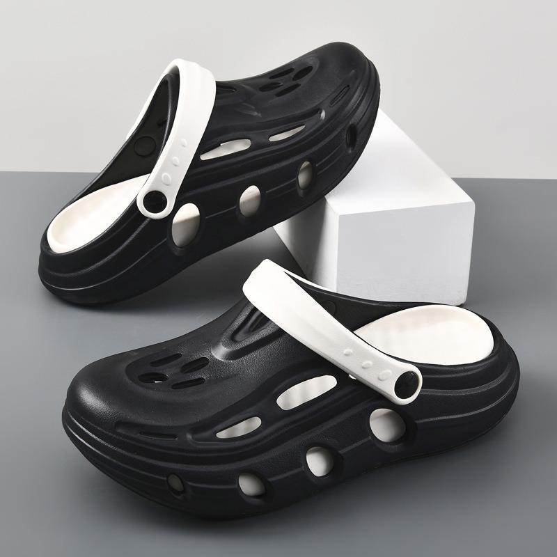 Thick-soled hole shoes men's summer non-slip beach outdoor cool slippers leaking shoes men's sandals