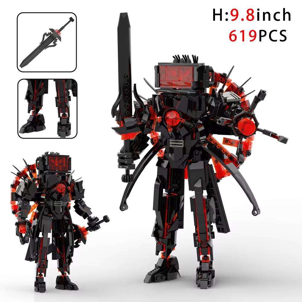 MOC Skibidi Toileted Giant Titan TVman Upgrade Speakerman Building Blocks Action Figure Model Construction DIY Bricks Toy Fan