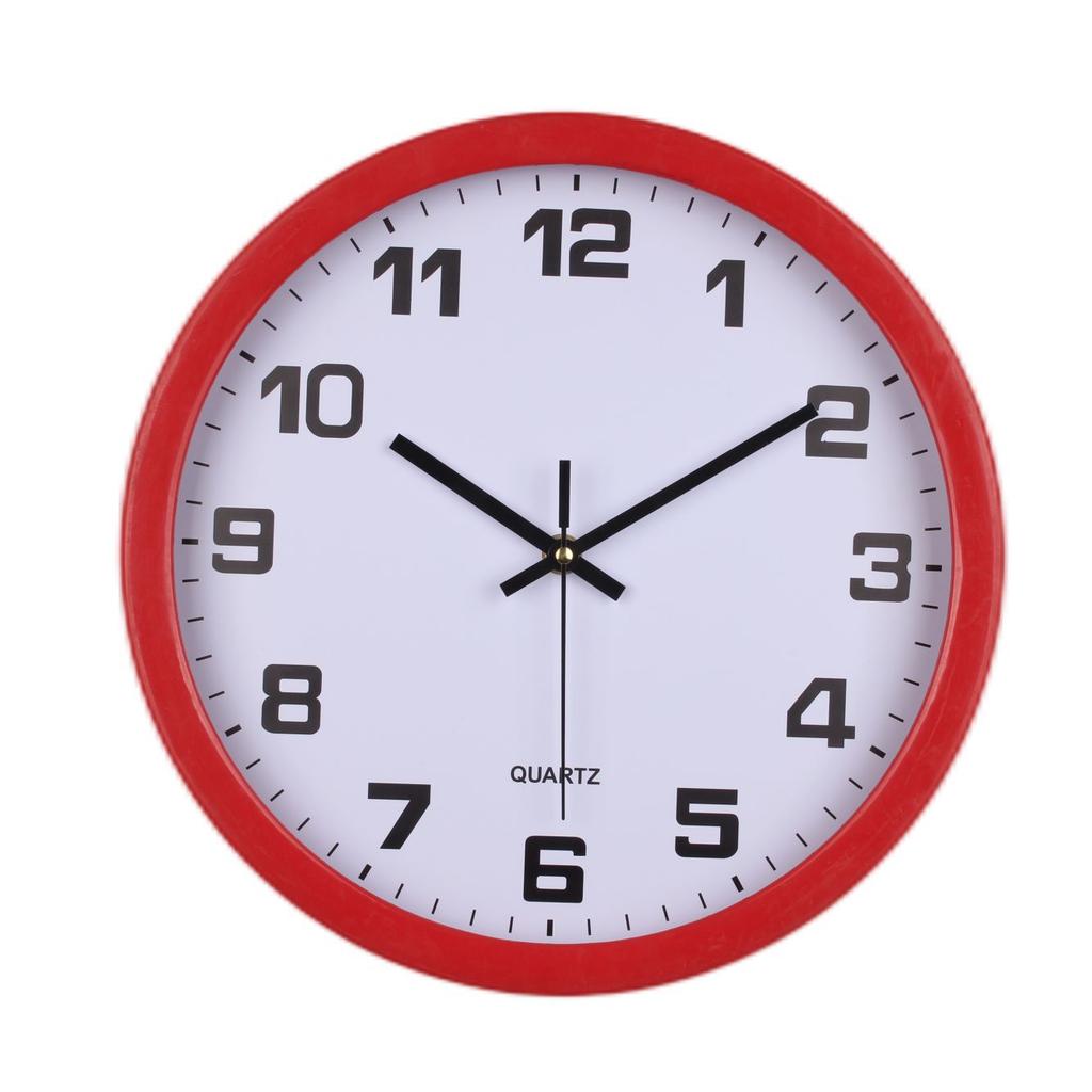 Simple Home Wall Clock Living Room Modern Silent Round Clock Fashion Creative Digital Wall Clock 12 Inches