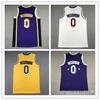 Westbrook #0 Lakers Embroidery Basketball Jersey