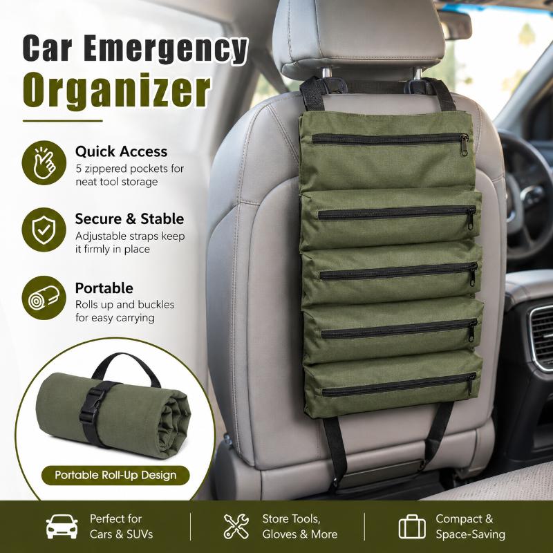 Heavy Duty Roll Up Tool Organizer Oxford Fabric Waterproof Multi Storage Bag Portable Pouch for Mechanics Household Repair