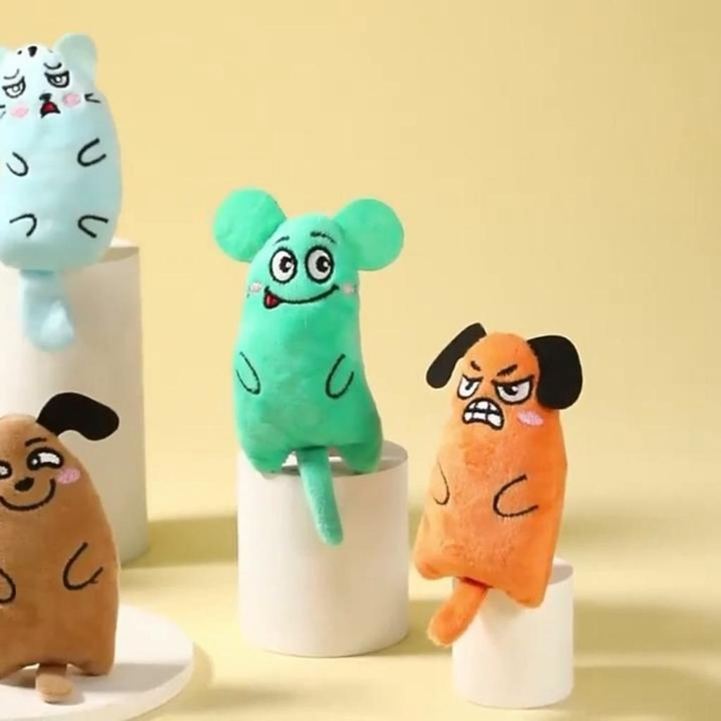 Søte katteleker Morsom interaktiv katteleke i plysj Mini tenner sliping av kattemynteleker Kattunge Tygging Knirkende lekedyr Tilbehør