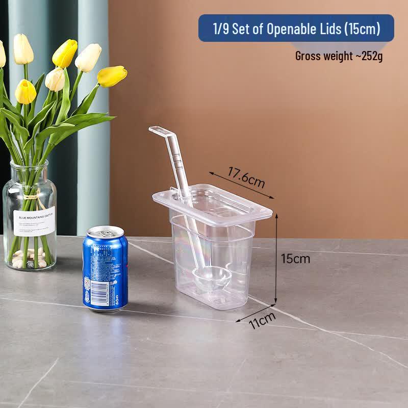 Plastic Acrylic Food Portion Containers with Lids & Racks