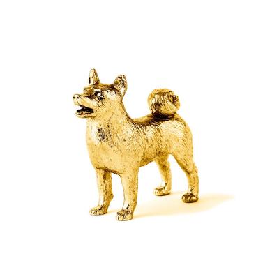 Buhund Norueguês Banhado a Ouro 22ct Feito na Inglaterra Coleção Figura de Arte de Cão