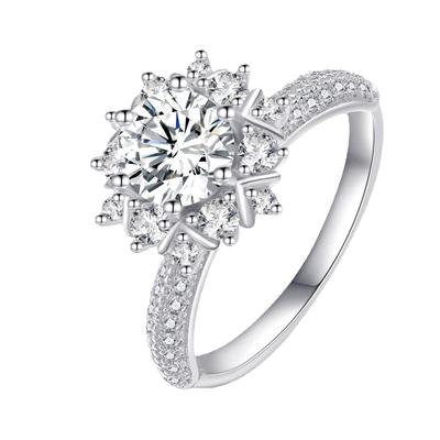 New Chuxue Princess One Carat Sterling Silver Moissanite Ring Women's Wedding Gift Diamond Ring