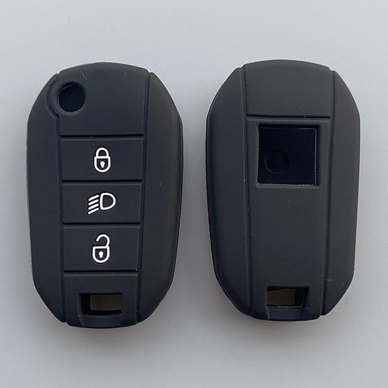 Silica Gel Car Key Case Cover for Peugeot 2008 308 T9 208 For Citroen Berlingo 2019 C3 Cactus Picasso C4l C5 X7 C8 Folding Key