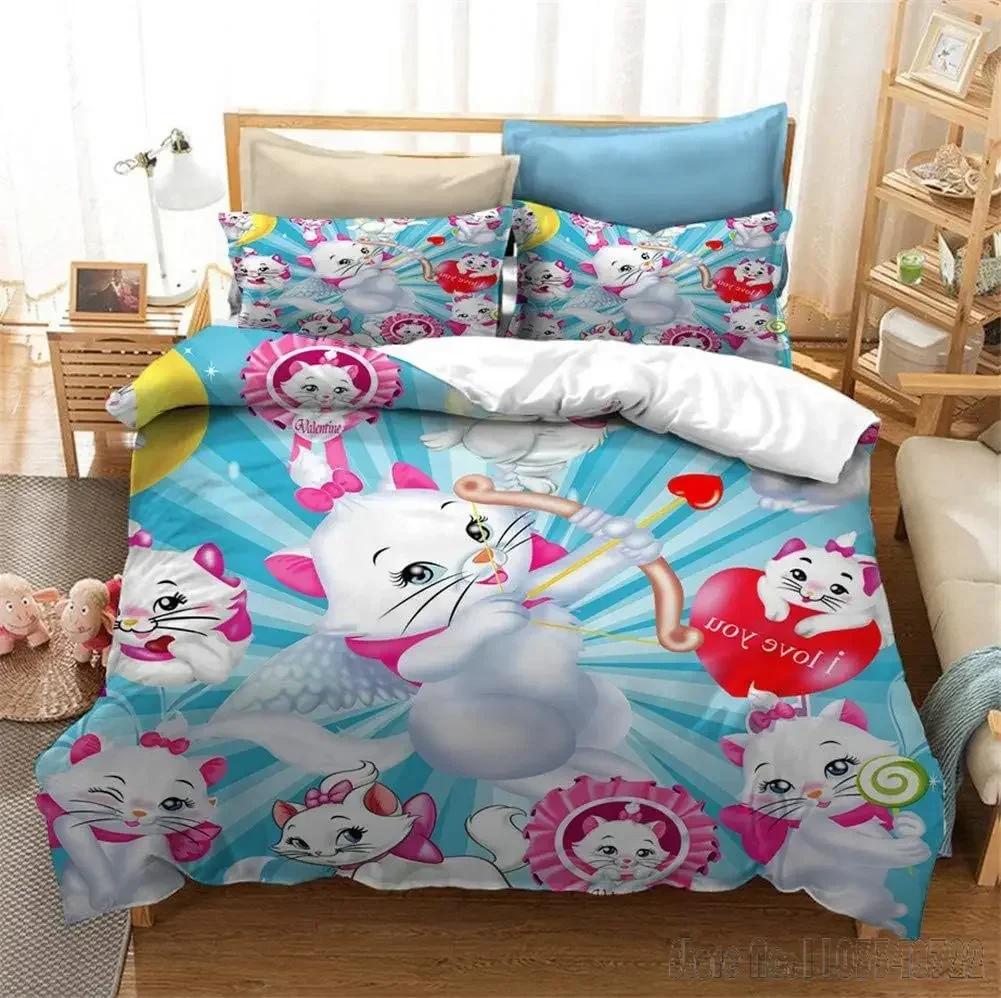 

3D Принт Мультяшная Кошка Мари Комплект Пододеяльника HD Чехол для Одеяла для Детских Постельных Комплектов Постельное Белье Декор Спальни Baby 120x150cm