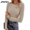 JPNTKY Damen Mode Lässige Langarm Blusen & Hemden