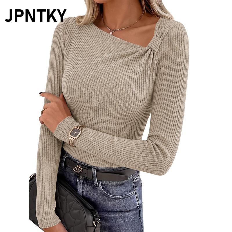 JPNTKY Damen Mode Lässige Langarm Blusen & Hemden