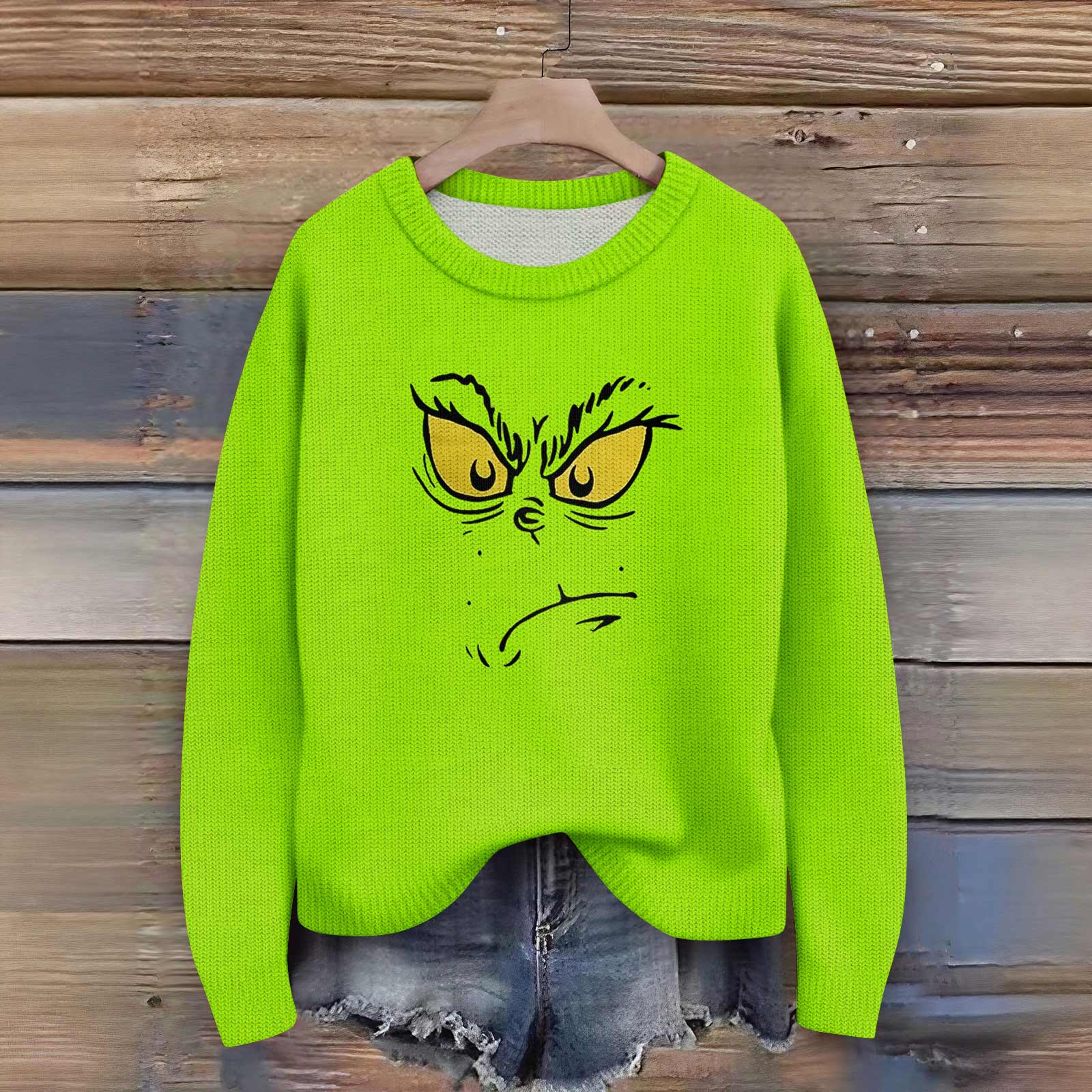 

Пуловеры с длинным рукавом для женщин, с круглым вырезом, повседневные, милые, с принтом, вязаные, оверсайз S