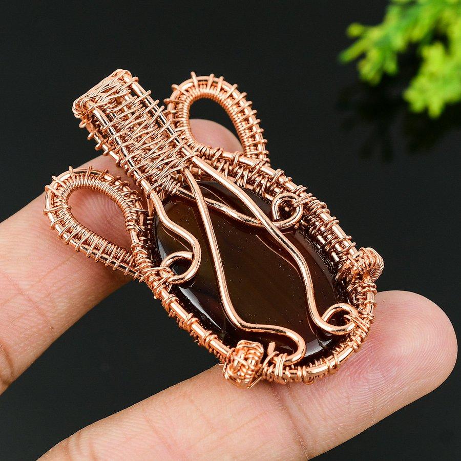 Montana Agate Handmade Copper Wire Wrap Jewelry Pendant 2.36 A1z96