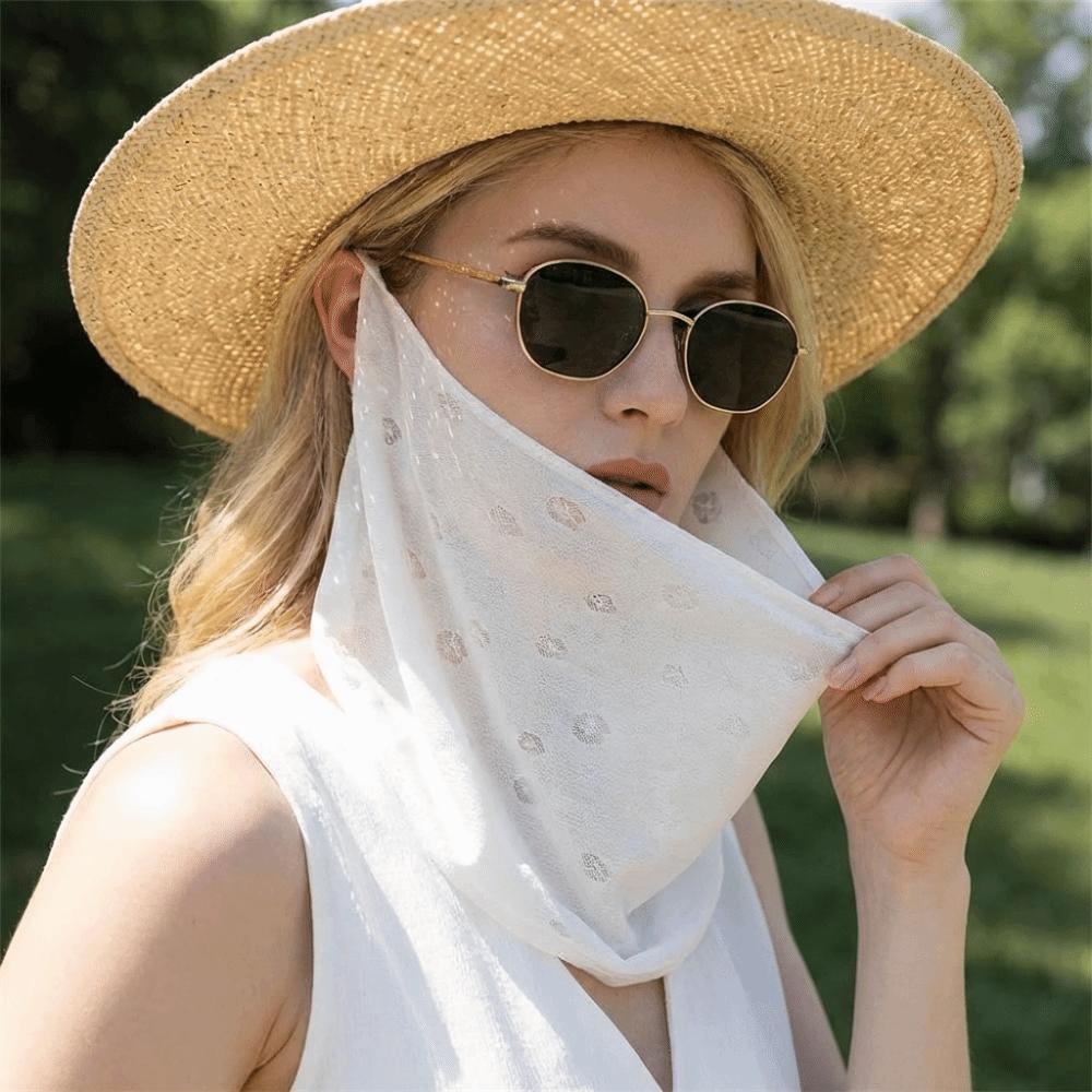 Lightweight Sun Protection Face Mask Thin Sunscreen Veil Women Breathable Face Cover  Outdoor