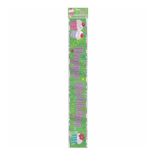 Unique Party Party Foil Cupcake Happy Birthday Banner
