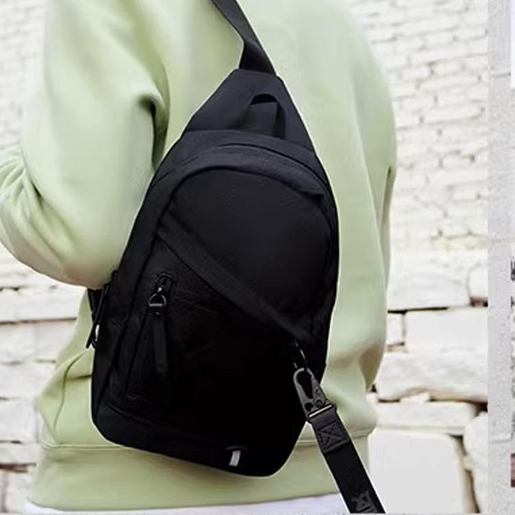 New LiNing Fabric Shoulder Bag, Crossbody Bag, Sling Bag Regular Unisex Pure Black ABDS439-3