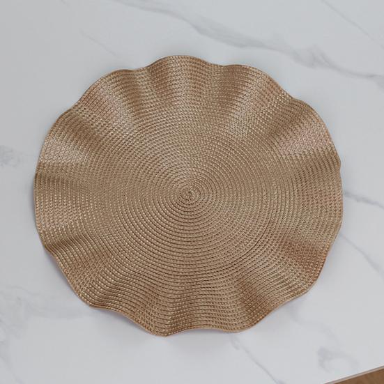 Handwoven Round Placemat Waterproof Heat-Resistant Table Mat for Dining Non-Slip Rustic Kitchen Decor for Home Restaurant