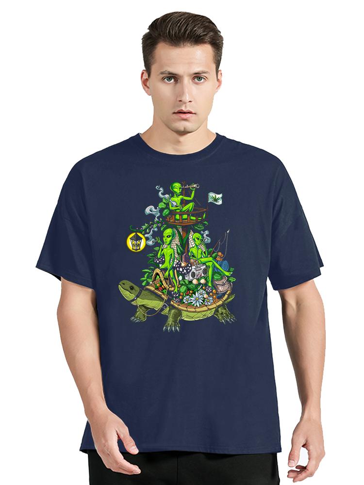 Magic Mushrooms Alien Psychedelic Tshirt Unisex Harajuku Japanese Designer Tshirts Unisexs Unisexs Clothes Oversized T Shirt
