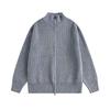 Men's Stand Collar Knitted Cardigan Sweater - Winter Trend, Loose Fit, Solid Color, Zipper Closure