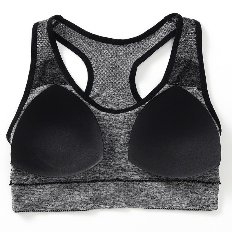 Plus Size Breathable Wireless Seamless Hollow Out Vest Style Sports Yoga Bra