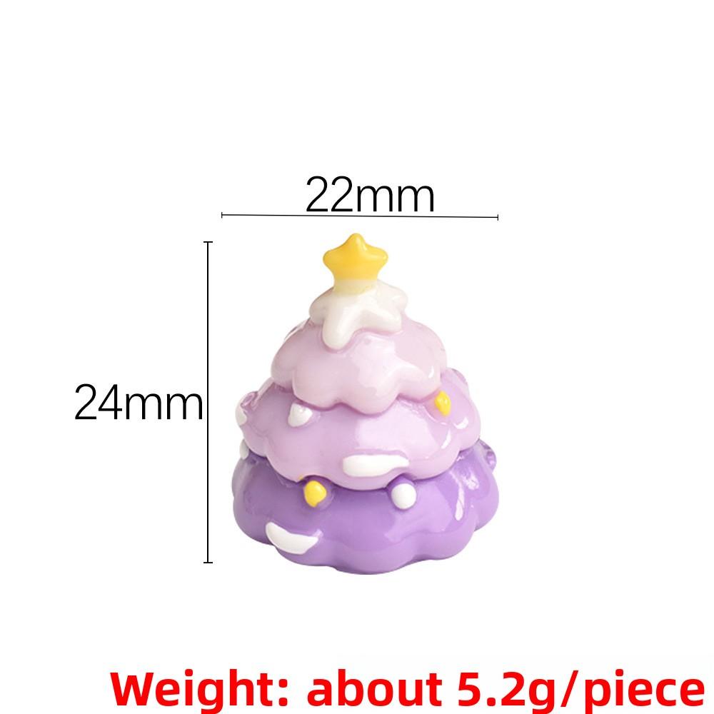 Mini Gradient Christmas Tree Cake Topper DIY Resin Decor for Holiday Scenes