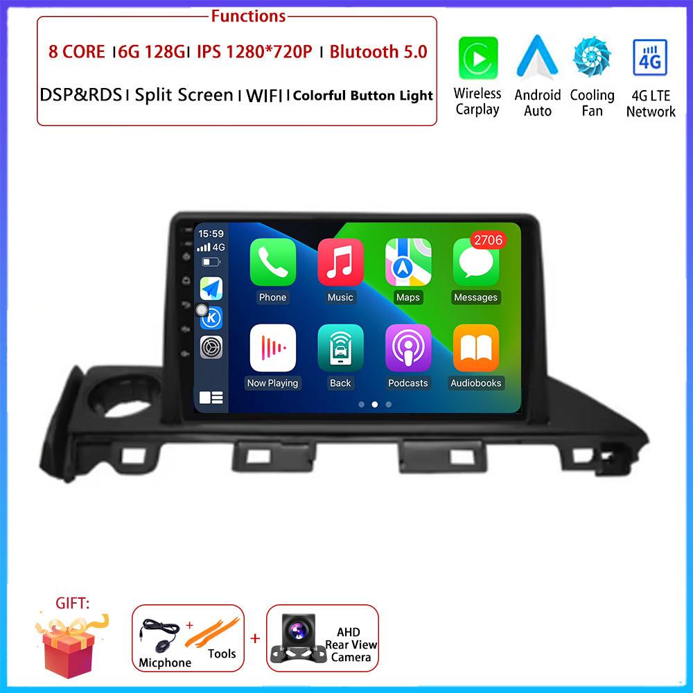 9“ For Mazda 6 Atenza 3 2016 -2018 Car 4G Android OS Radio Stereo Multimedia Video GPS Navigation Player QLED Screen BT 5.0 Wifi