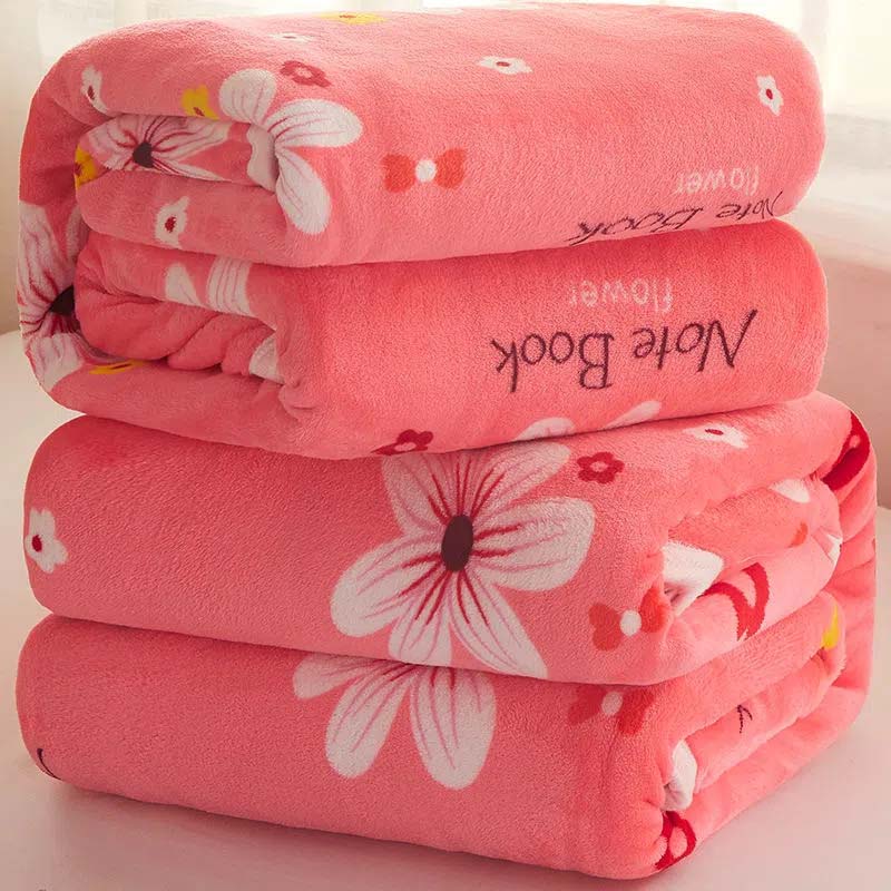 Flannel Blanket Bed Sheet Cover Blanket Fleece Quick Warm Soft Fabric Household Bedding Available In Four Seasons