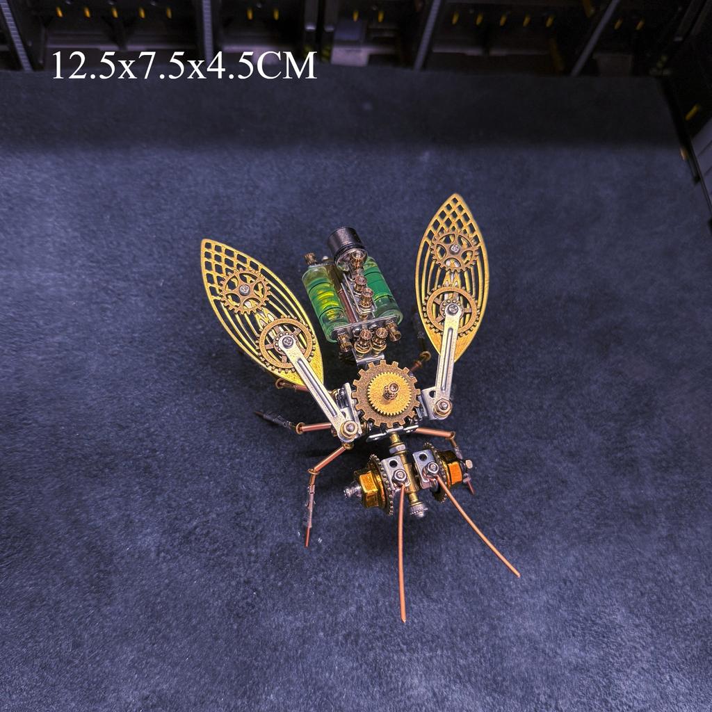 Steampunk 3D Metal Bee Brain Teaser DIY Insect Puzzle Kit, Model Building Craft for Adults, Unique Home Office Desktop Ornament