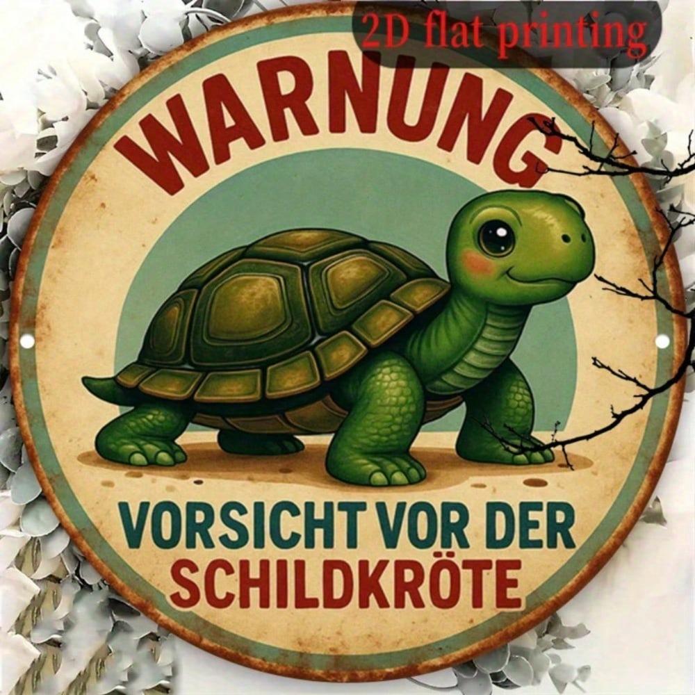 Vintage Metal Wall Art Decor, Retro Tin Sign with Turtle Design, Industrial Home Decoration for Bar Cafe Living Room