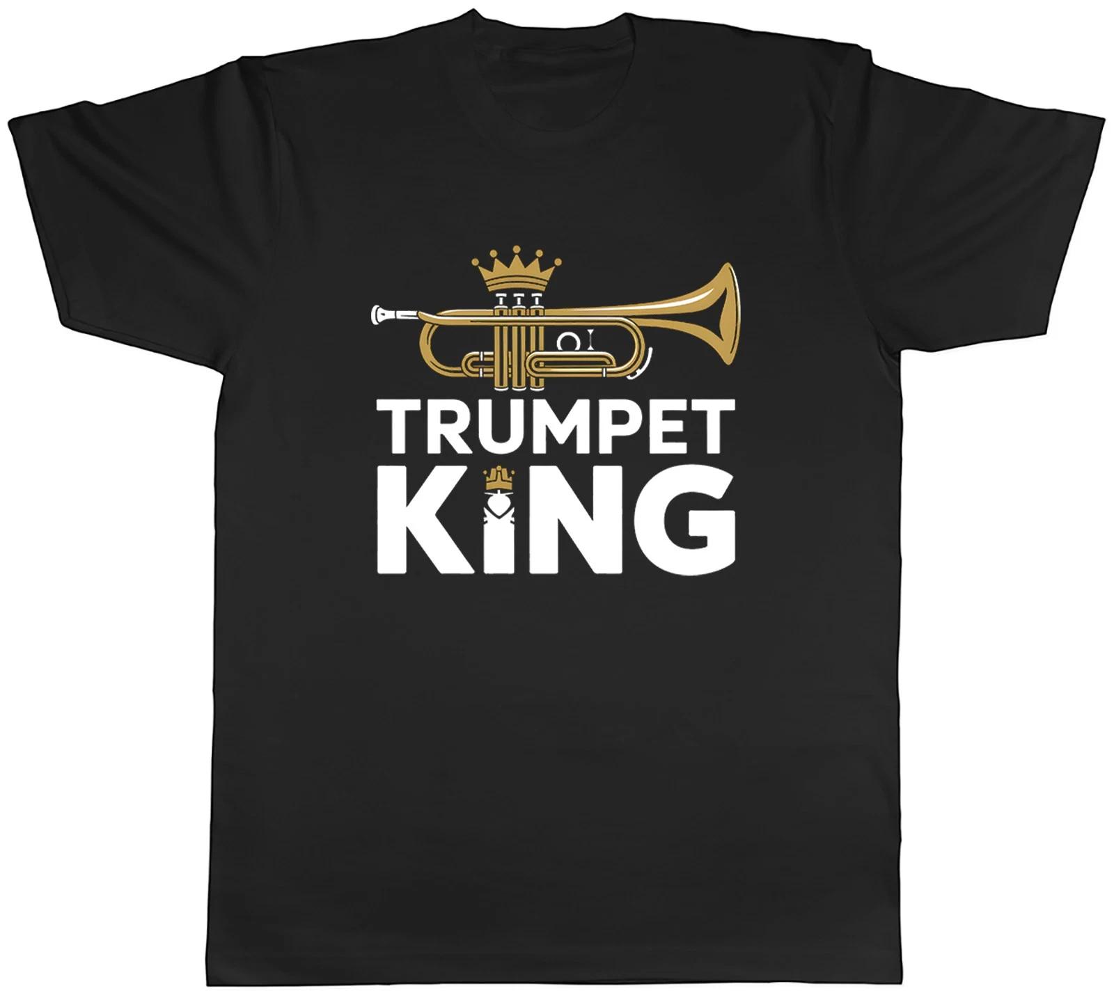 Trumpet King Funny Brass Instrument Trumpeter Mens T-Shirt Tee Gift Top L