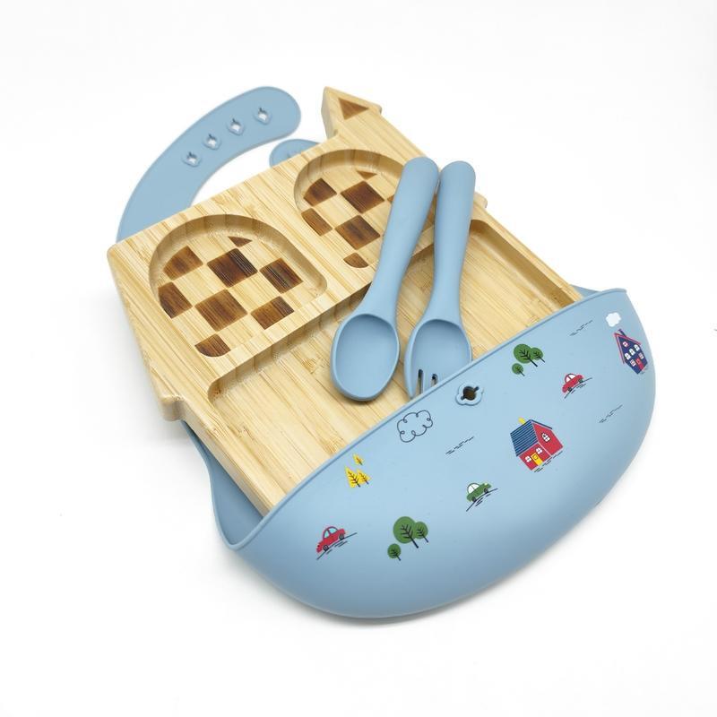 JINGRX Children s Bamboo Dinnerware Set