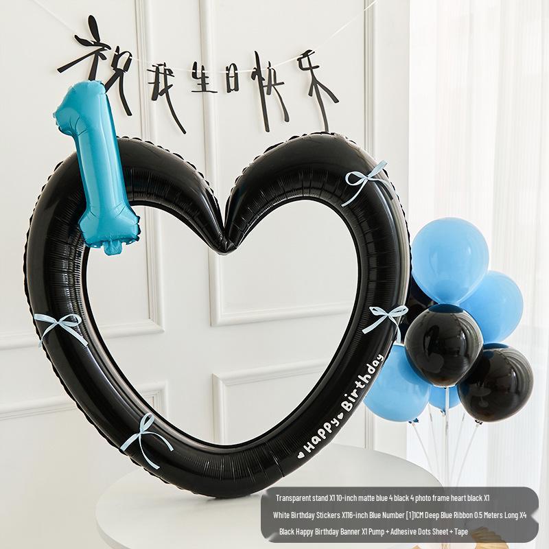 First Birthday Heart Photo Frame Balloon Decoration for Boys & Girls
