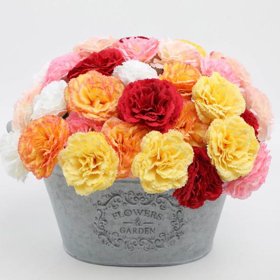 5 Pcs Artificial Faux Silk Carnation Picks 11.4" Fake Carnation Flowers