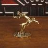 Retro Messing Springender Sikahirsch Kleine Statue Schreibtischornament Tierfiguren Heimdekorationen Handwerkszubehör