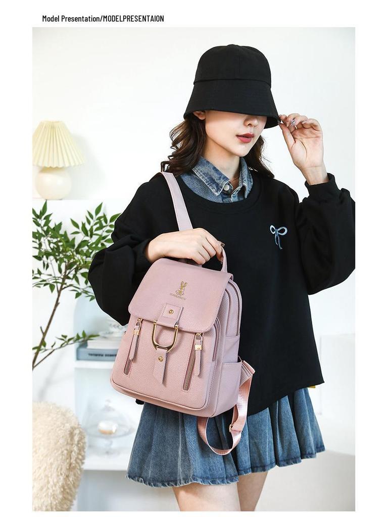 2025 Autumn/Winter Women's Fashion PU Soft Backpack - Elegant European & American Style