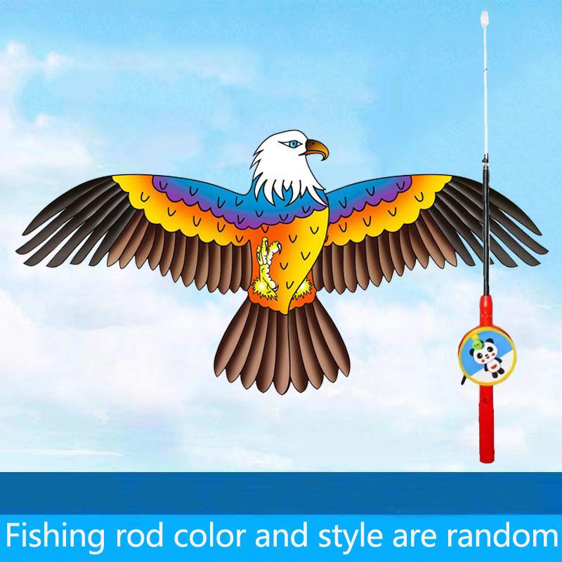 New Dynamic Kite Fishing Rod Kite Children'S Swallow Kite Breeze Easy Fly Handheld Wings Shaking Stall