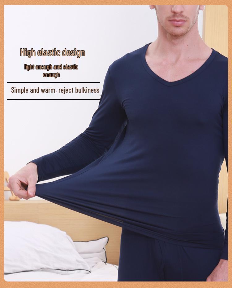 Men's Plus Size Modal Slim Warm Base Layer Autumn/Winter Underwear Set