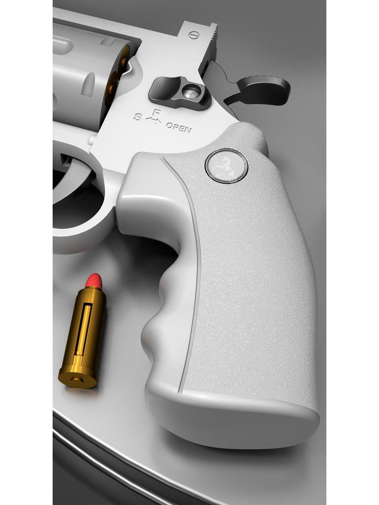 Children's ZP-5 Soft Bullet Revolver Toy Gun with Manual Continuous Firing Mechanism.