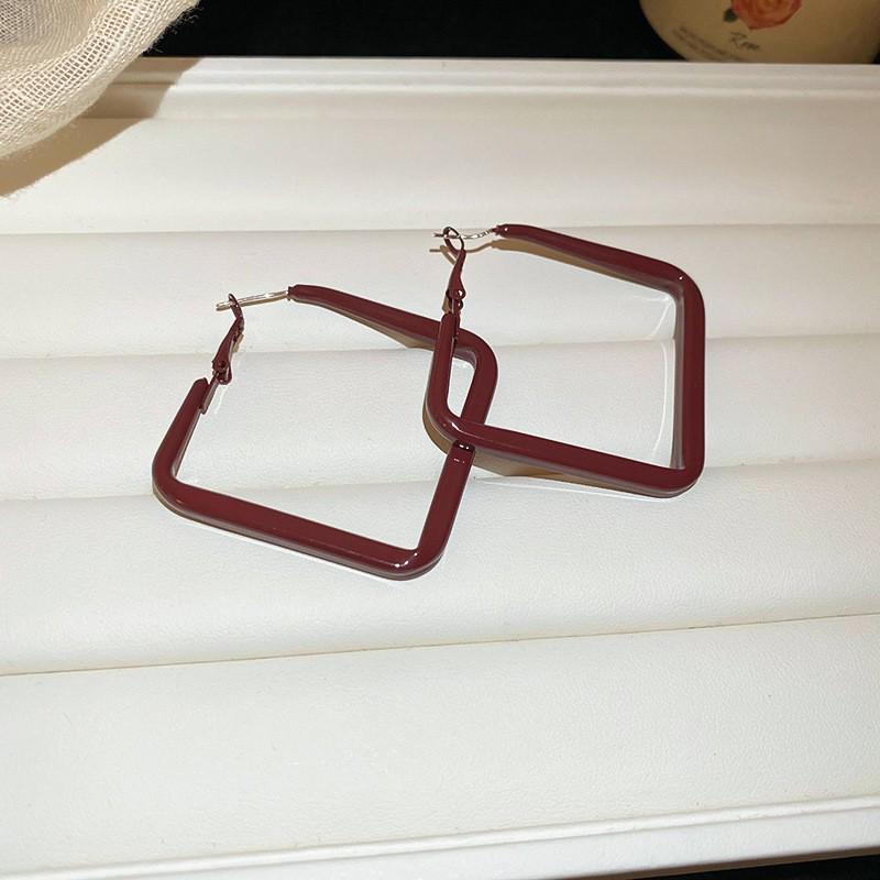 Ancola Silver Needle Red Heart Earrings – Fashionable, Luxurious & Elegant for Autumn/Winter 2025
