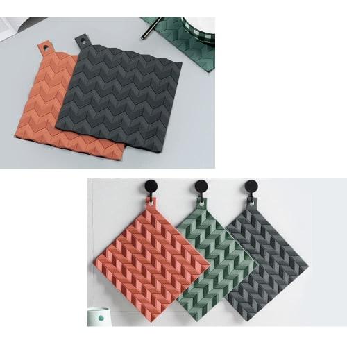 mitas Nordic-style trivet, stylish silicone pot holder, coaster, bottle opener, heat-resistant, waterproof, washable, with hook hole, non-slip, cute,