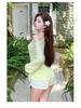 Sheer Long Sleeve Cover-Up Bikini Swimsuit Set for Beach Vacation