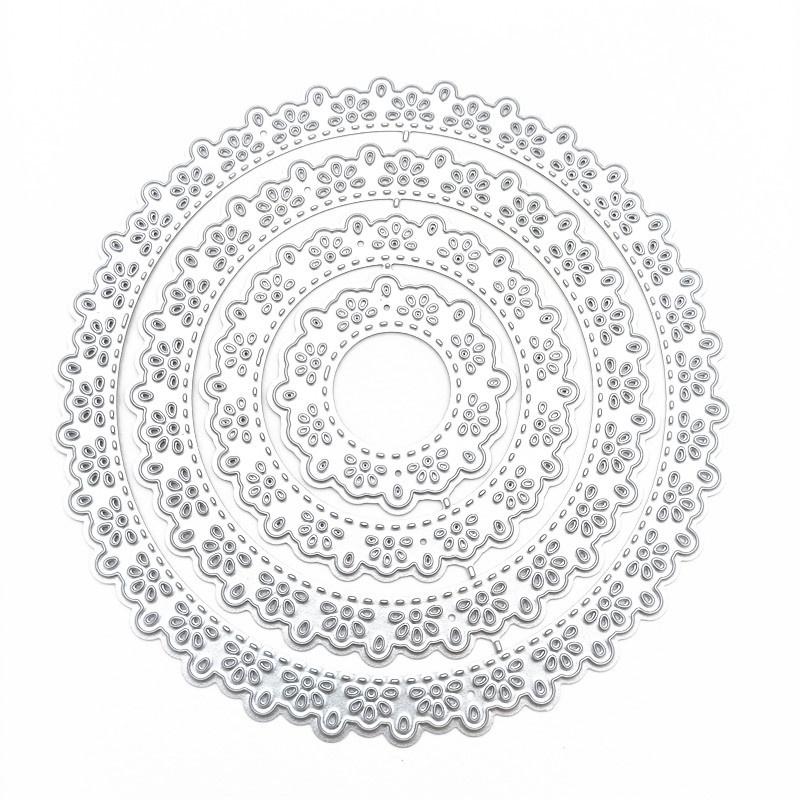 Round Lace Card Curves Border Metal Cutting Dies for DIY Scrapbook Cutting Die Paper Cards Embossed Decorative Craft Die Cut