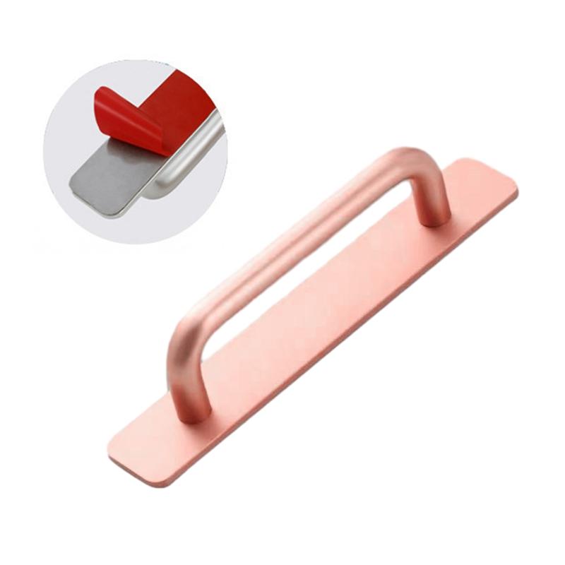 

Дверная ручка без перфорации, алюминиевые ручки для кухонных шкафов, самоклеящиеся ручки для раздвижных дверей для туалетов, ручки для мебельной фурнитуры