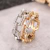 925 Sterling Silber Cuban Link Kette Ringe für Damen Buling Mikro Pavé Zirkonia Fingerring Verlobungsschmuck