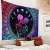 Gradient Skeleton Lover Tapestry Mandala Pattern Moon Phase Printing Halloween Horror Spooky Season Gothic Horror