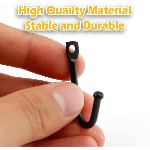 10 Pcs Black Single Prong Wrought Iron Hooks with Screws, Decorative Colonial Wall Hooks for Keys, Hats, Clothes, Towels