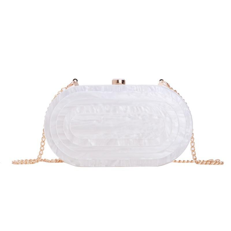 Summer Dinner Bag Retro Splicing Bag Trendy Acrylic Bag Shoulder Chain Bag Bag