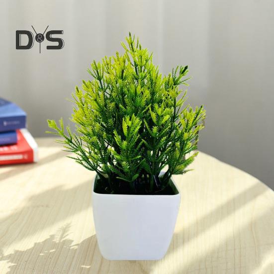 Artificial Potted Green Plants Home Office Table Centerpiece Wedding Party Plastic Faux Greenery Bonsai Indoor Outdoor Desktop Decoration