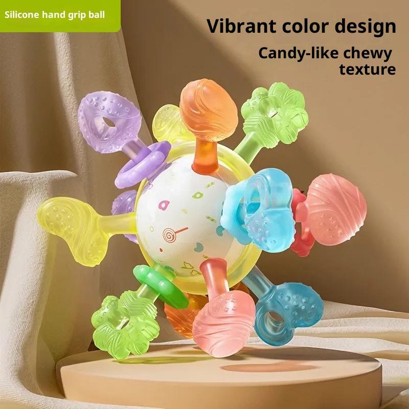 1Pcs Boy Girl Manhattan Teether Ball Silicone Hand Grab Ball Teether For Baby Early Education Puzzle Kids Toys