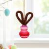 Button Easter Bunny Craft Button Bunny with Twisting Stick Hanging Ornament Kit DIY Ears for Easters